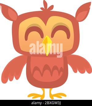 Cartoon owl isolated on white background Stock Vector