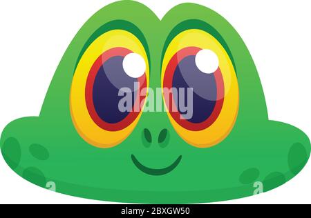 Funny Frog Cartoon head icon. Vector illustration Stock Vector
