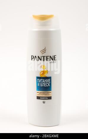 TBILISI, GEORGIA- April 18, 2020: Pantene pro-v famous shampoo bottle on white Stock Photo