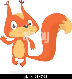 Cartoon squirrel on white background. Vector illustration Stock Vector