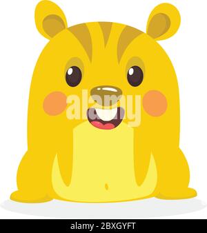 Cartoon chipmunk isolated on the white background. Vector illustration. Stock Vector