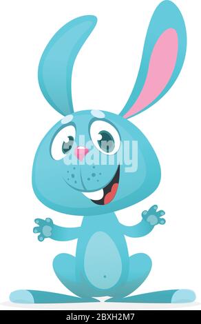 Happy bunny cartoon isolated on white background Stock Vector