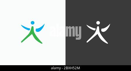 Editable Letter A logo people vector Stock Vector
