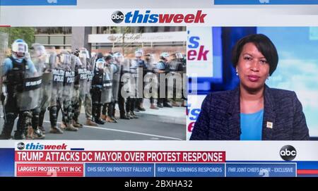 New York, New York, USA. 07th June, 2020. A screen grab of Washington, DC Mayor MURIEL BOWSER appearing on ABC's 'This Week' program. Credit: Brian Cahn/ZUMA Wire/Alamy Live News
