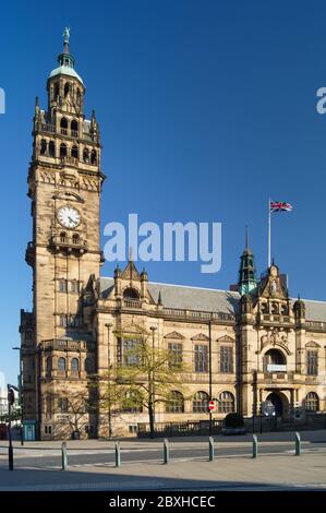 UK,South Yorkshire,Sheffield,Town Hall from the top of Fargate Stock Photo