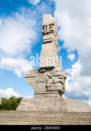 GDANSK, POLAND - CIRCA 2014: Monument on the Westerplatte in memory of the Polish defenders of Gdansk in Poland, circa 2014. Stock Photo