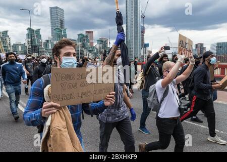 #blacklivesmatter protest in central London on Sunday 07 June 2020 Stock Photo