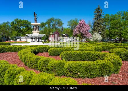 Spring blossoms at the Bethel Heritage Park in Winkler Manitoba, Canada. Stock Photo