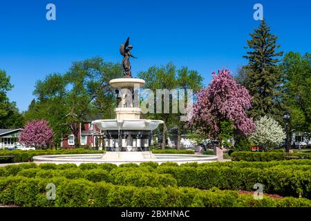 Spring blossoms at the Bethel Heritage Park in Winkler Manitoba, Canada. Stock Photo