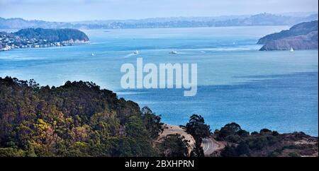View of Tiburon from the Marin Headlands Stock Photo