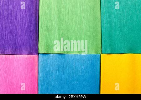 Squares cut from paper. Multicolored  background. Graphic resources Stock Photo