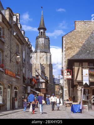 Tour de L'Horloge, rue de L'Horloge, Dinan, Côtes-d'Armor, Brittany, France Stock Photo
