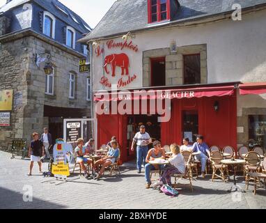 'Le Comptoir des Indes' restaurant, Rue des Augustins, Lannion, Côtes-d'Armor, Brittany, France Stock Photo
