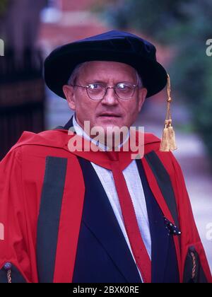 British artist David Hockney receiving Honorary doctorate at Leeds University 2000 Stock Photo