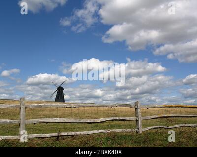 Beacon Mill windmill, standing in a field near the A259 at Rottingdean, East Sussex Stock Photo