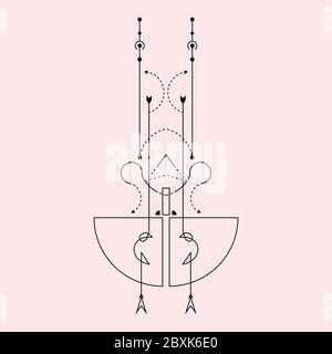Line Dot Tattoo Vector Art Stock Vector