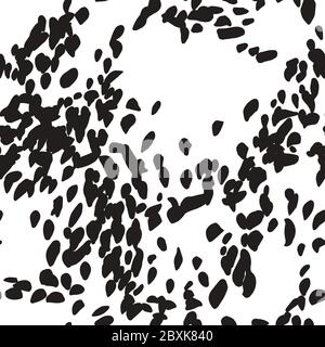 Black and white abstract background, dots abstraction print Stock Vector