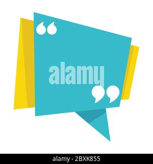 Banner with inverted double commas, empty box for text Stock Vector