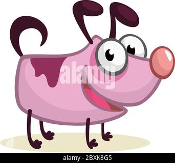 Cute and tiny dog cartoon illustration Stock Vector
