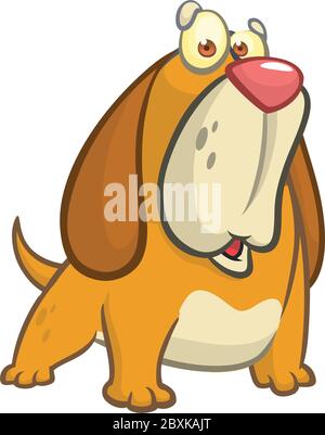 Cartoon funny beagle dog illustration Stock Vector