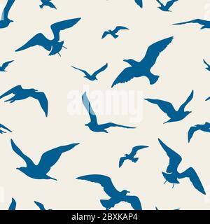 Seagulls seamless pattern Stock Vector