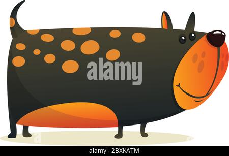 Cartoon angry and funny bulldog illustration. Vector isolated on white Stock Vector