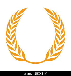 Spikelets of wheat or barley, heraldic logo of bakery Stock Vector