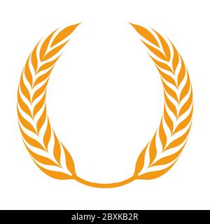Spikelets of wheat or barley, heraldic logo of bakery Stock Vector