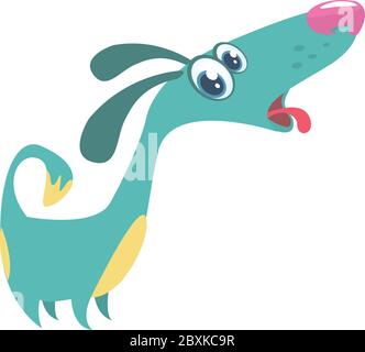 Cartoon funny dog barking. Flat design illustration Stock Vector