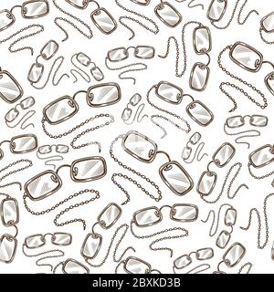 Glasses with chain, old fashioned spectacles seamless pattern Stock Vector