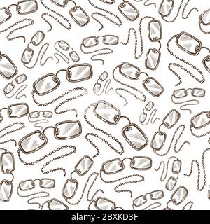 Glasses with chain, old fashioned spectacles seamless pattern Stock Vector