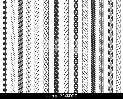 Rope brushes vector set. Seamless rope brush collection Stock Vector Image  & Art - Alamy