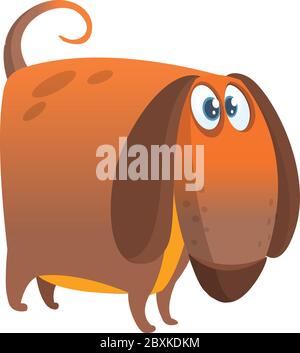 Funny beagle dog cartoon illustration Stock Vector