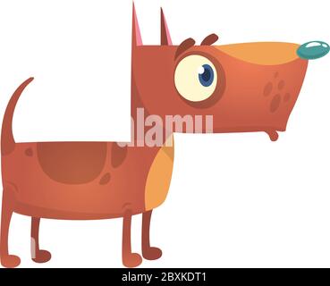 Cartoon funny pitbull dog. Vector illustration Stock Vector