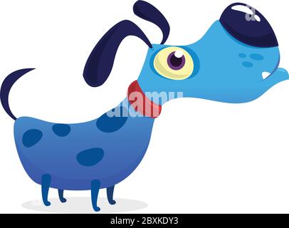 Cute and tiny dog cartoon illustration Stock Vector