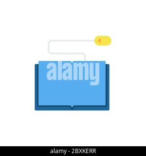 Book with computer mouse vector icon symbol isolated on white background Stock Vector