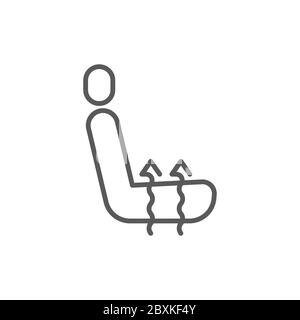 Car Seat Heating vector icon symbol isolated on white background Stock Vector