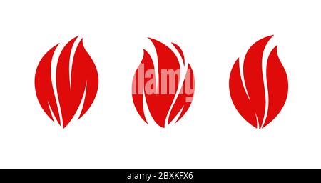 Red fire icon or symbol. Flame vector illustration Stock Vector