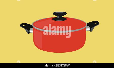 Vector Isolated Illustration of a Cooking Pot Stock Vector