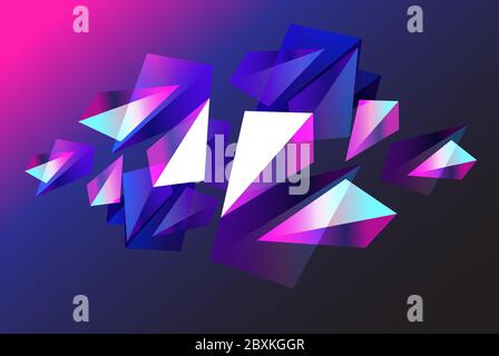 Abstract vector background with geometric objects and fantastic shapes Stock Vector