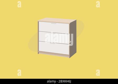 Wardrobe or Closet. Wooden Furniture. Vector Illustration. Stock Vector