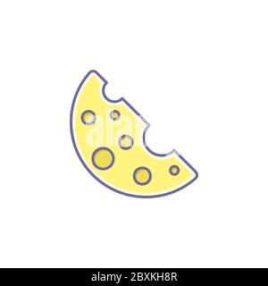Cheese vector icon symbol food isolated on white background Stock Vector