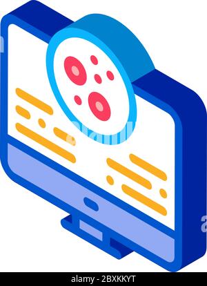 computer study of skin problems isometric icon vector illustration Stock Vector