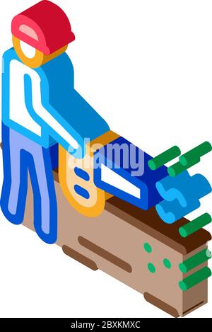 crop spraying isometric icon vector illustration Stock Vector