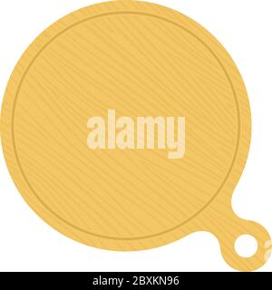 Round wooden pizza board vector flat isolated Stock Vector