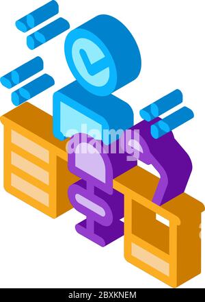 clean working room isometric icon vector illustration Stock Vector
