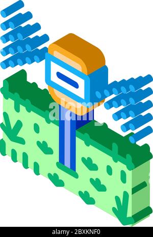 lawn sprayer isometric icon vector illustration Stock Vector