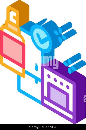 kitchen cleaning isometric icon vector illustration Stock Vector