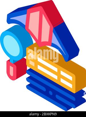 kite flight research isometric icon vector illustration Stock Vector