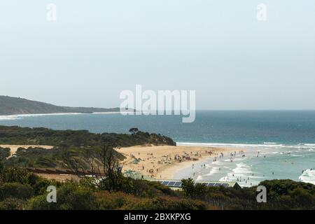 Anglesea beach with Victorian coast revealed in the background. Stock Photo